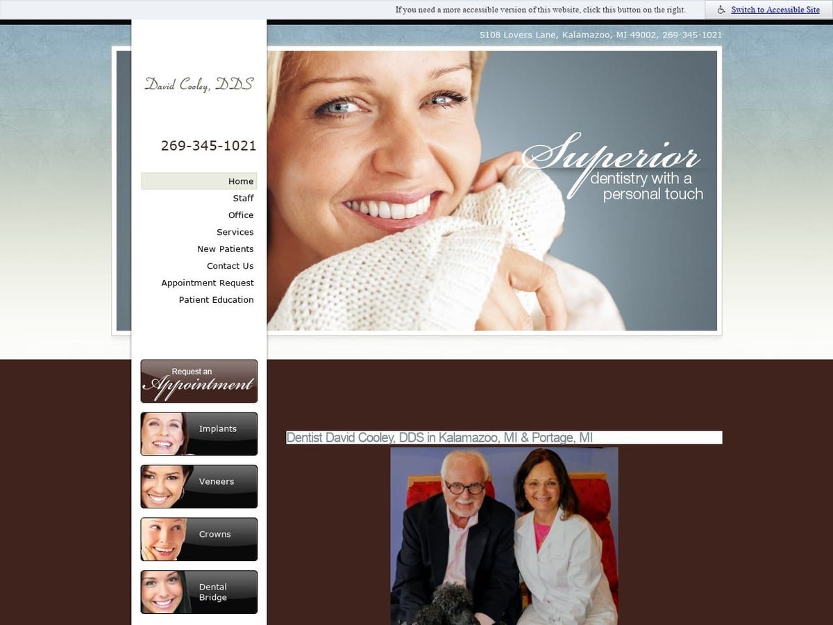 Cooley David F DDS Website Screenshot from davidcooleydds.com