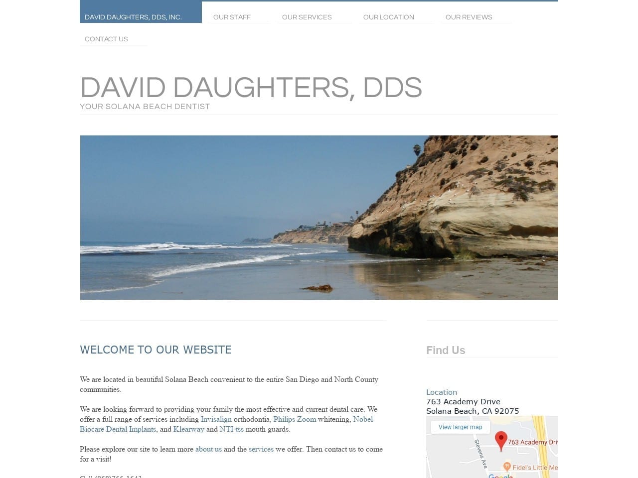 David C Daughters Inc Website Screenshot from daviddaughtersdds.com