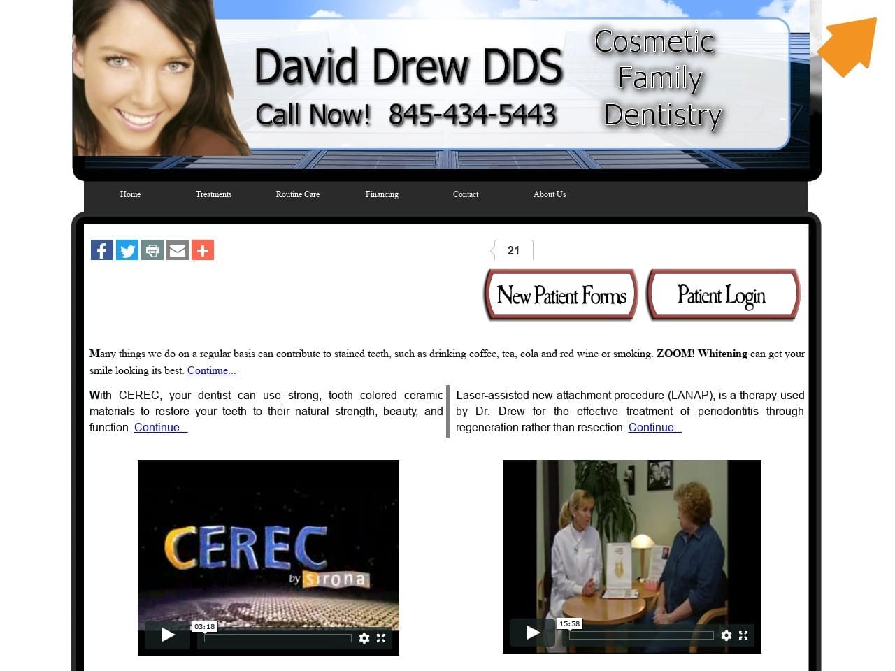 Dr. David Drew Website Screenshot from daviddrewdds.com