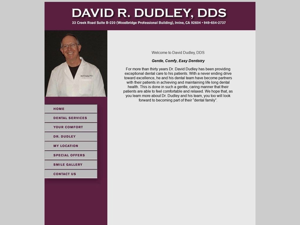 Dudley David R DDS Website Screenshot from daviddudleydds.com