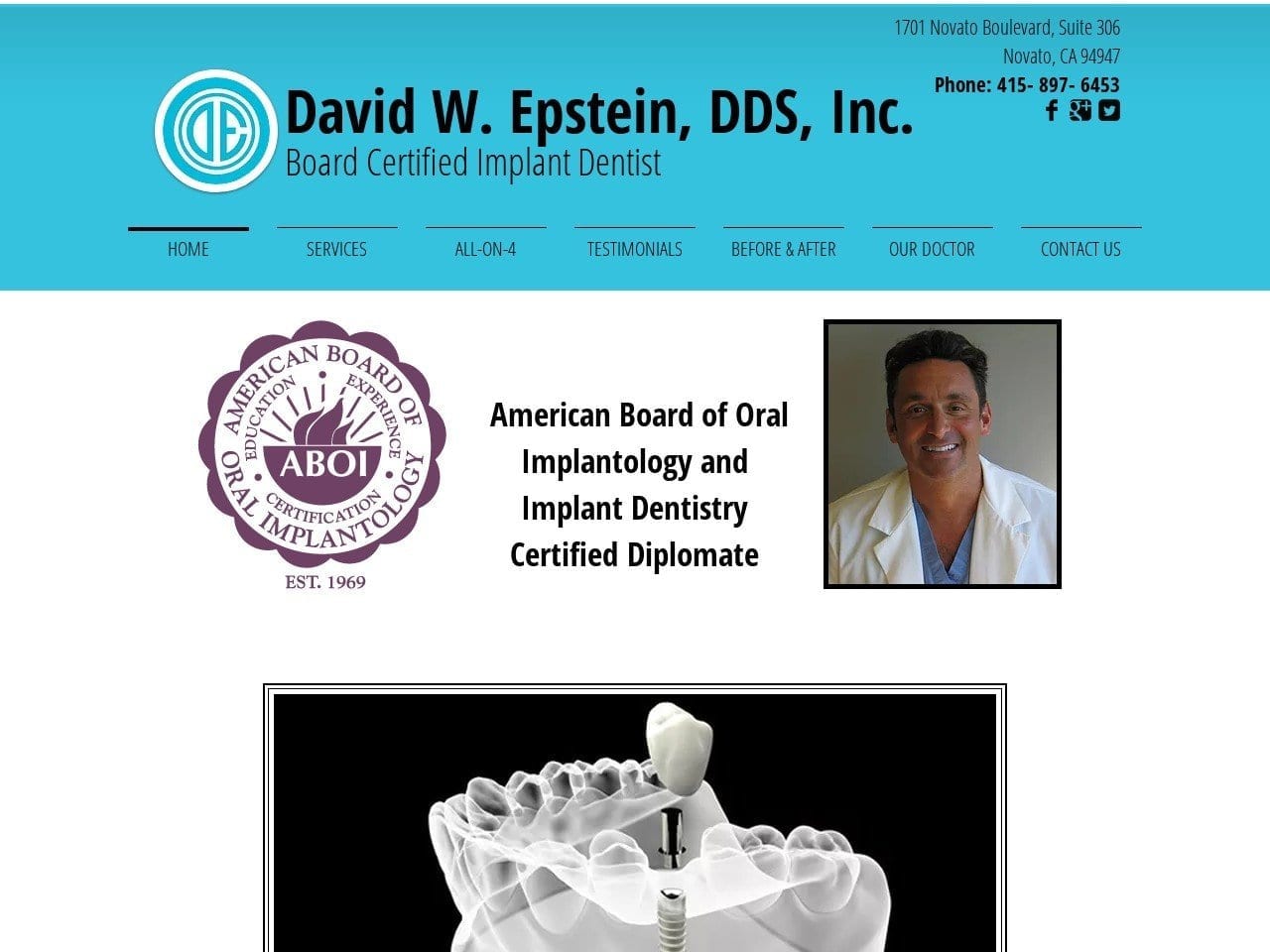 David W. Epstein Dds Inc Cosmetic Implant And Reco Website Screenshot from davidepsteindds.com