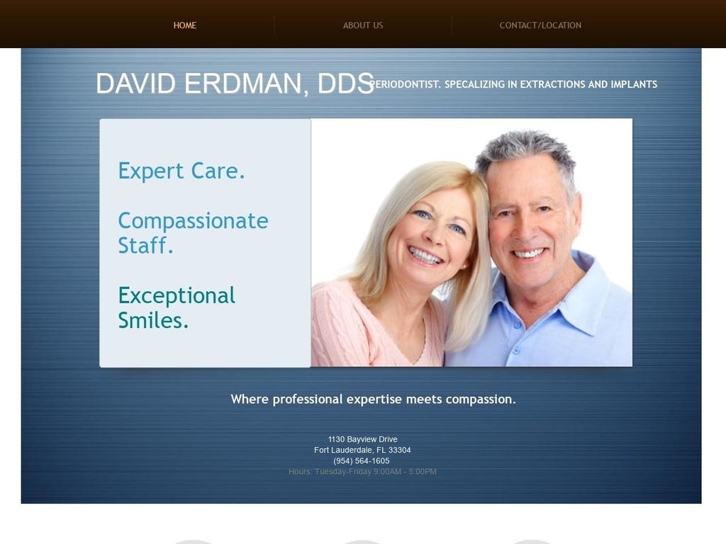 Erdman David J DDS Website Screenshot from daviderdmandds.com