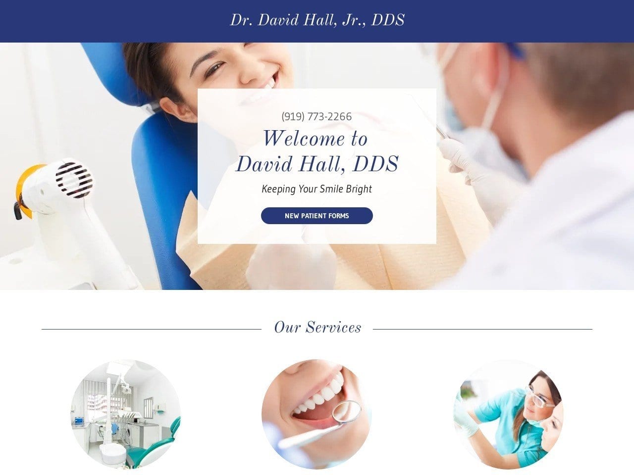 Dr. David J. Hall Jr DDS Website Screenshot from davidhalldds.com