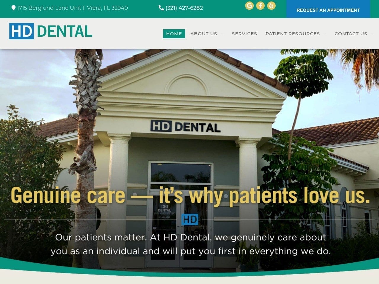 HD Dental Website Screenshot from davidhernandezdds.com