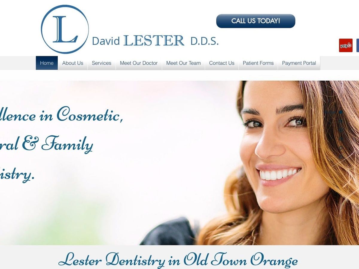 Lester David G DDS Website Screenshot from davidlesterdds.com