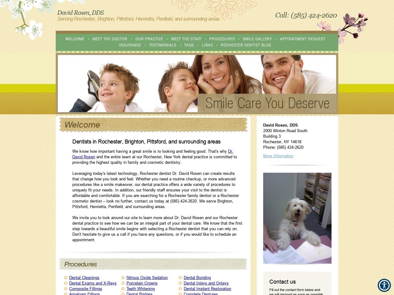 David Rosen DDS Website Screenshot from davidrosendds.com