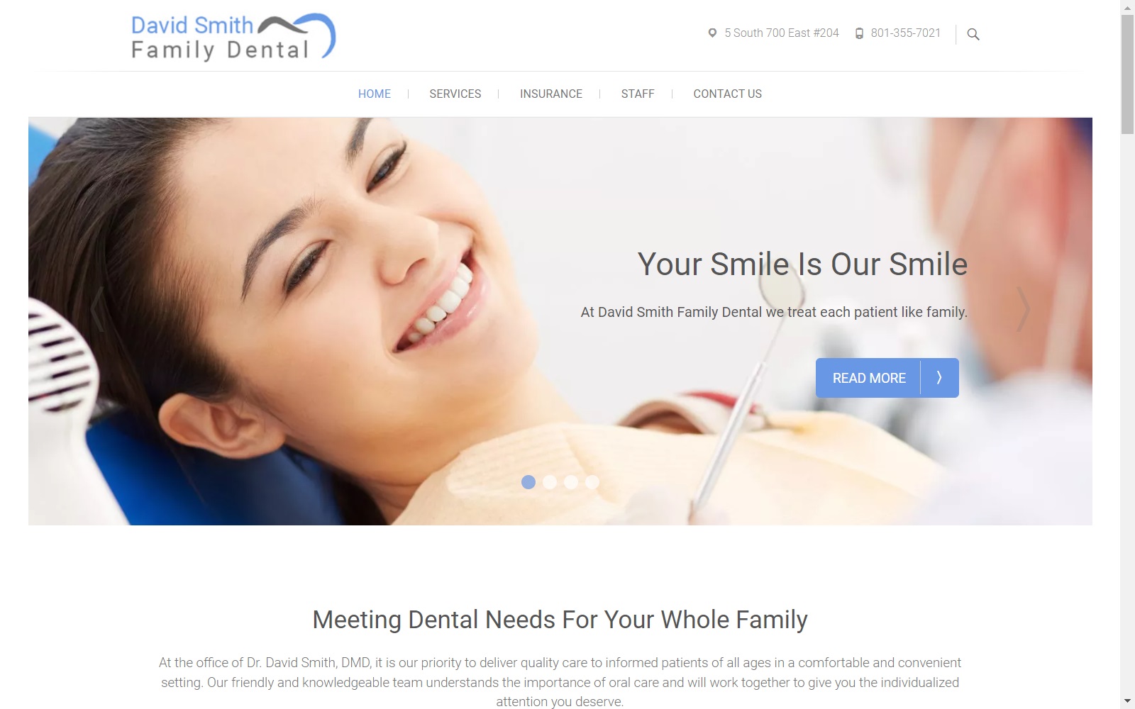 davidsmithfamilydental.com screenshot