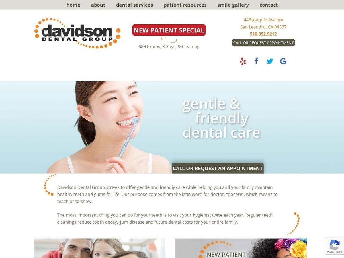 Davidson Dental Group Website Screenshot from davidsondentalgroup.com