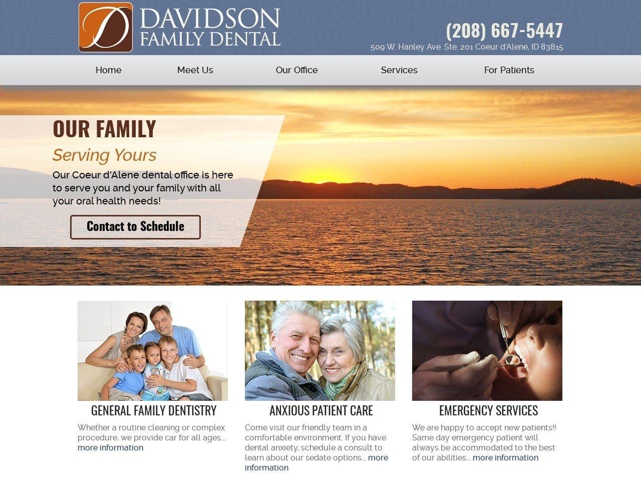 Davidson Family Dentistry Davidson Daniel B DMD Website Screenshot from davidsonfamilydental.com
