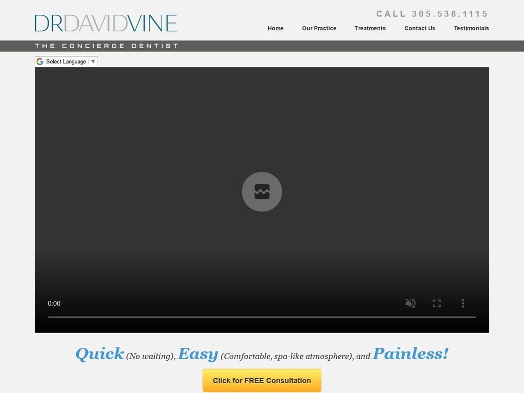 David Vine D.D.S. Website Screenshot from davidvinedentist.com