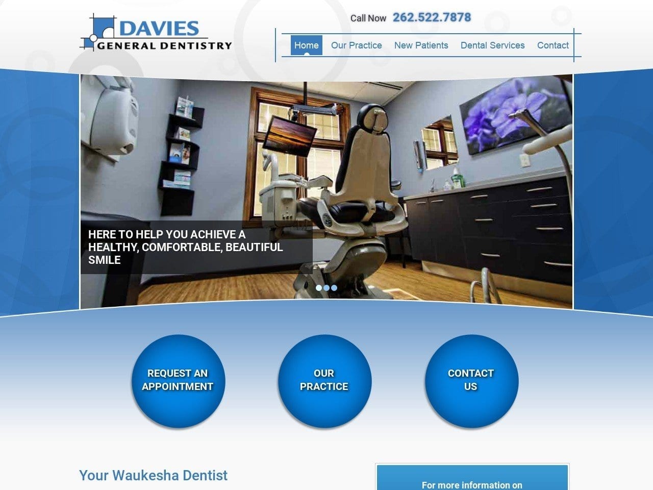 Davies General Dentistry Website Screenshot from daviesdentistry.com