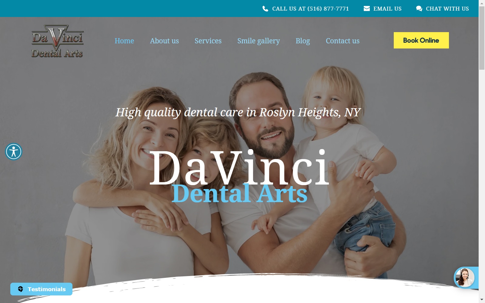 davincidentalarts.org screenshot