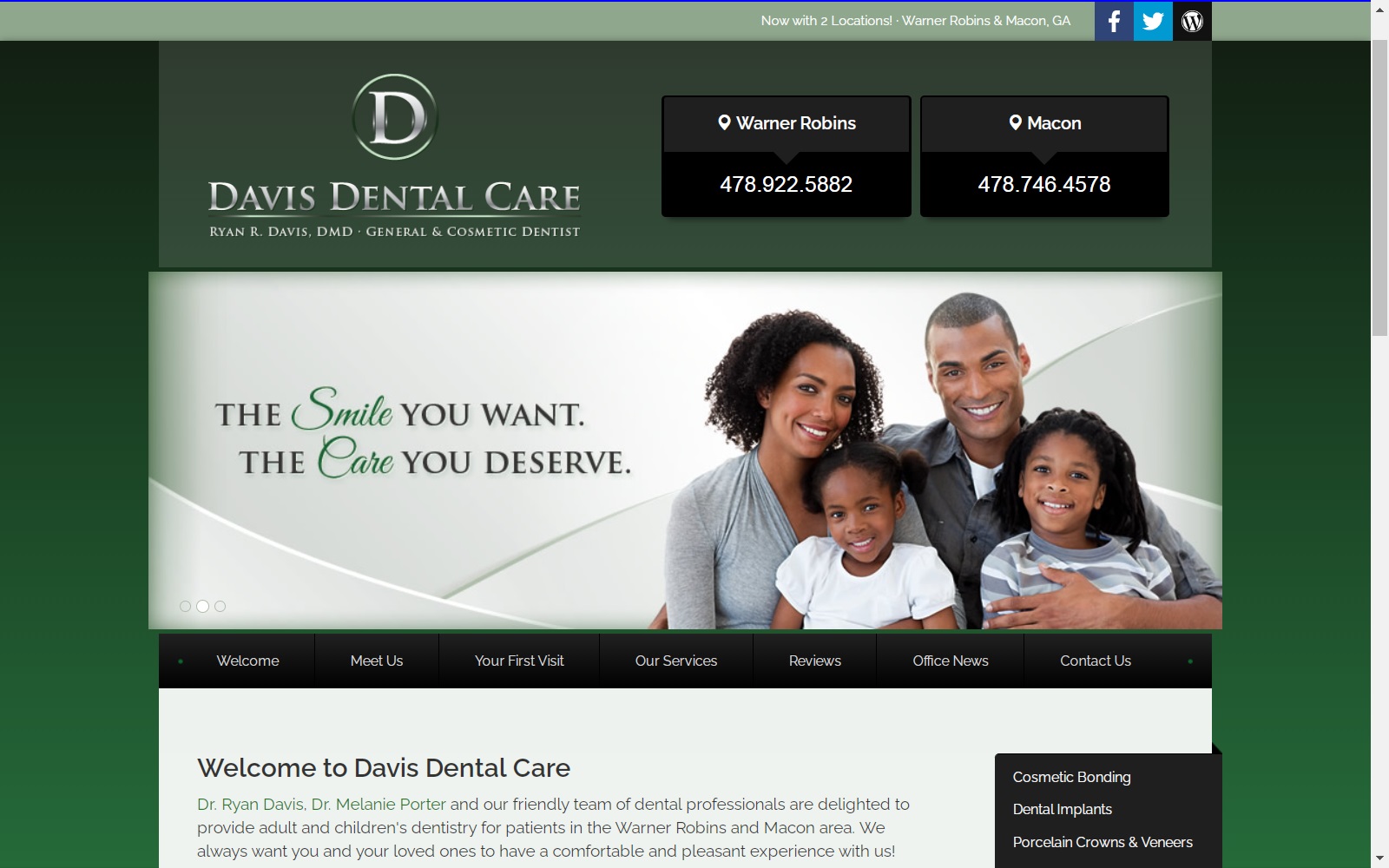 davisdentalcarega.com screenshot