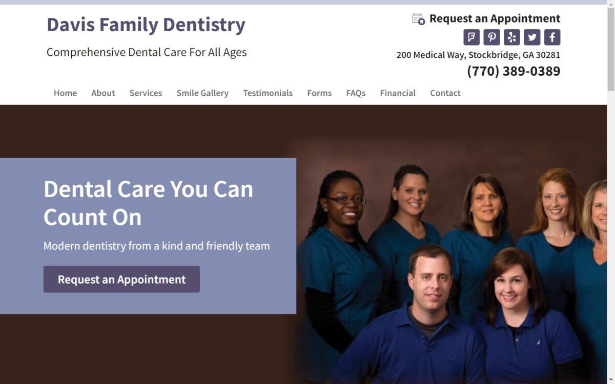 davisfamilydentistry.com screenshot