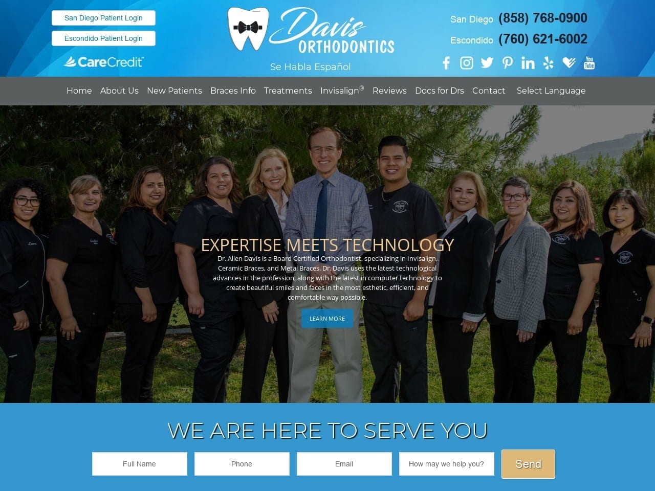 Davis Orthodontics San Diego Website Screenshot from davisortho.com