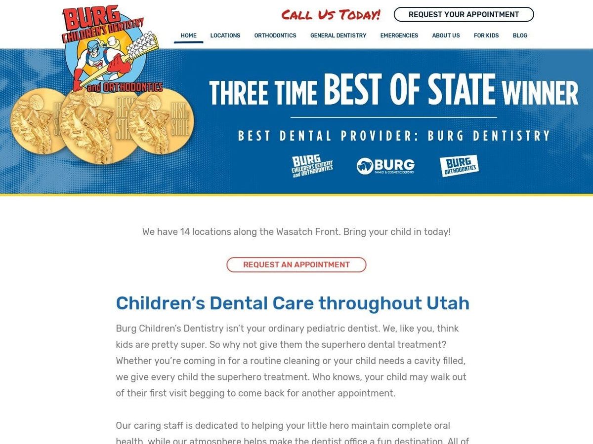 Daybreak Smiles Pediatric Dentist Website Screenshot from daybreaksmiles.com