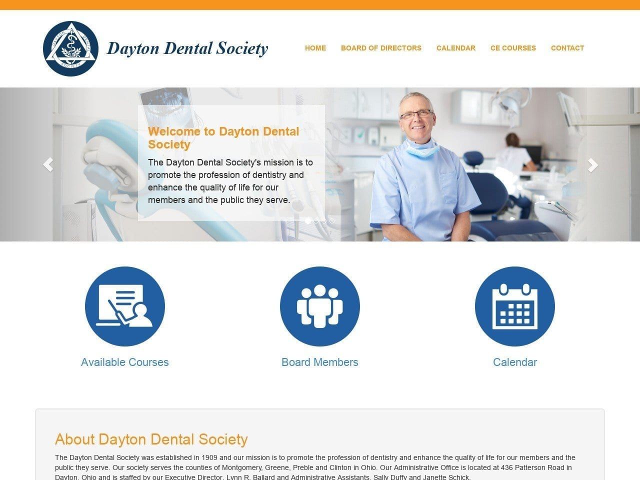 Dayton Dental Society Website Screenshot from daytondentalsociety.com