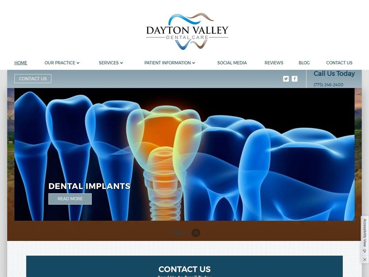 Dayton Valley Dental Care Website Screenshot from daytonvalleydentalcare.com