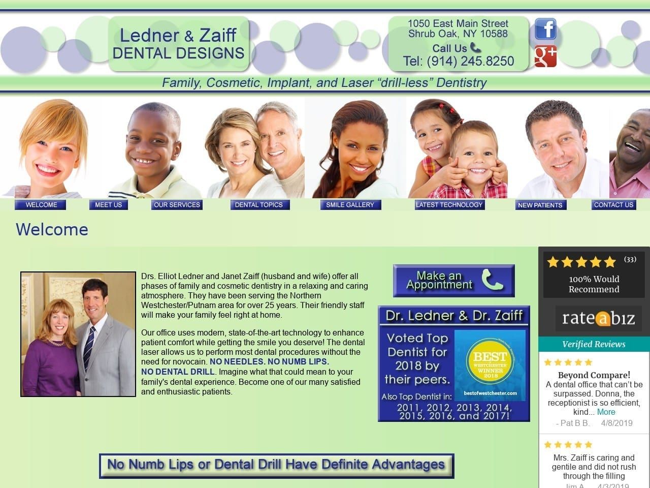 Ledner & Zaiff Dental Designs Zaiff Janet DDS Website Screenshot from dazzling-smile.com