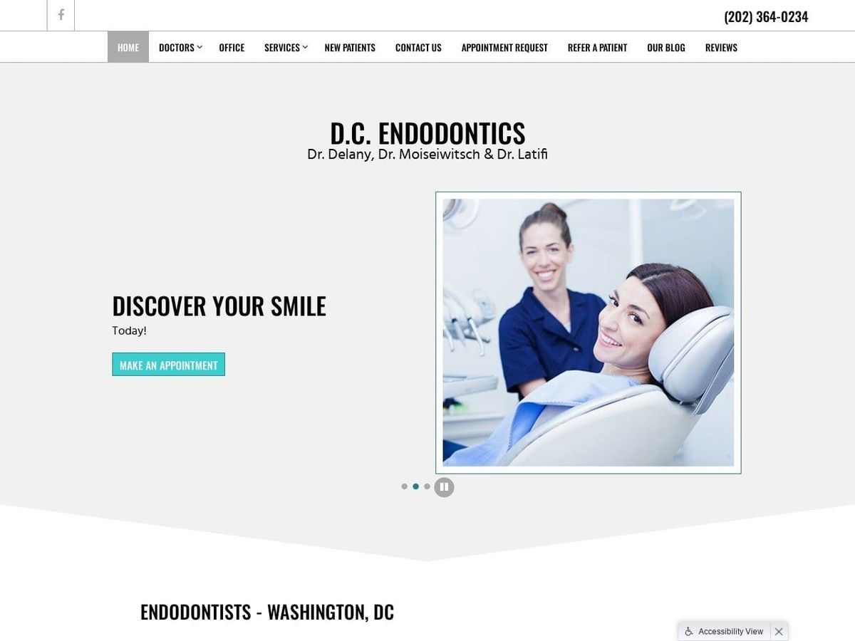 Delany Dentist Website Screenshot from dcendodontics.com