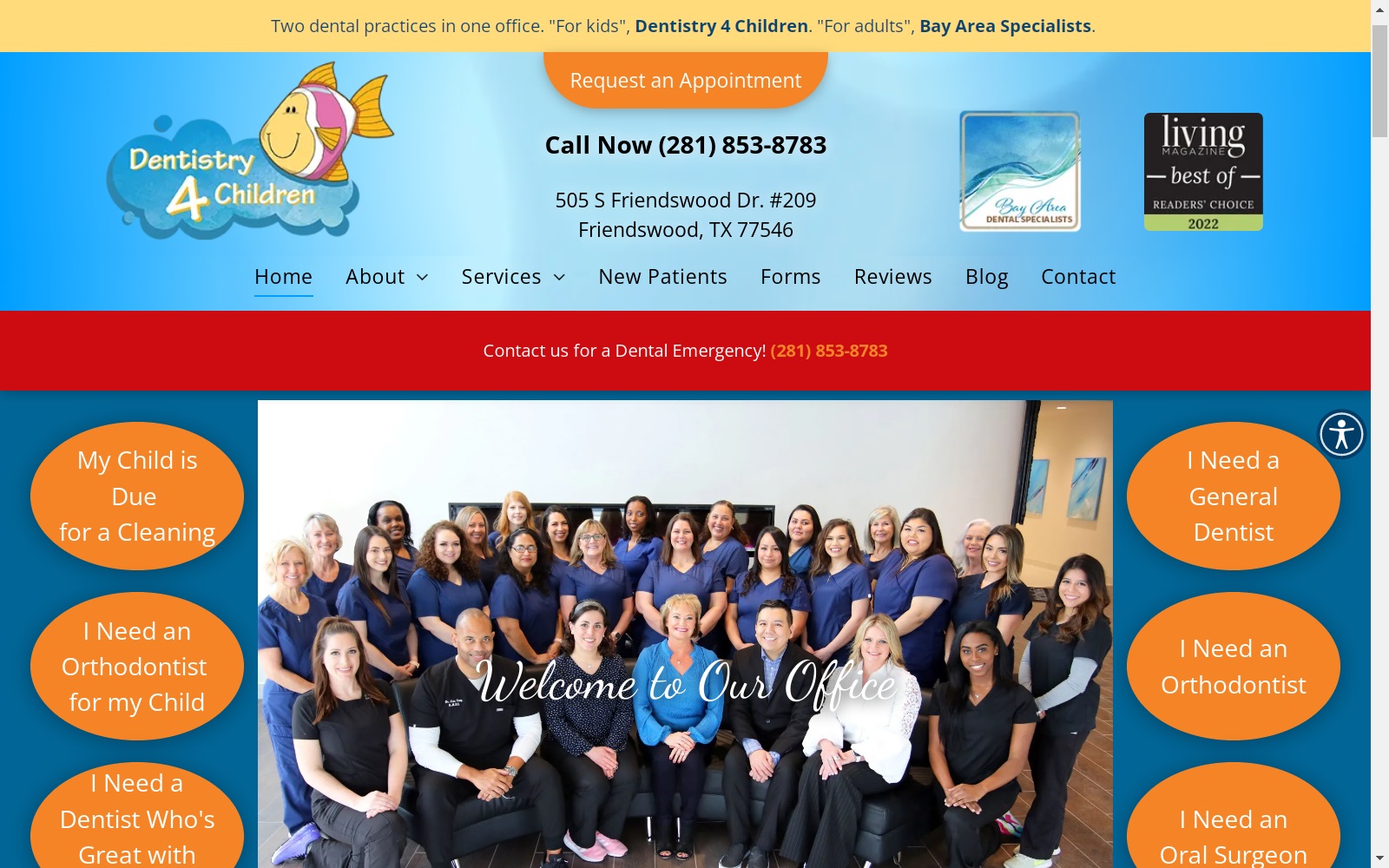 dds4childrenpearland.com screenshot