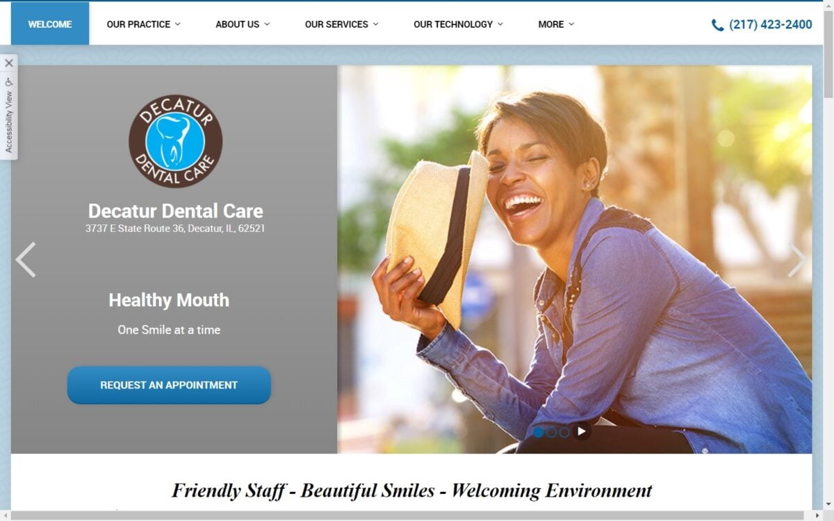 decaturdentalcare.com screenshot