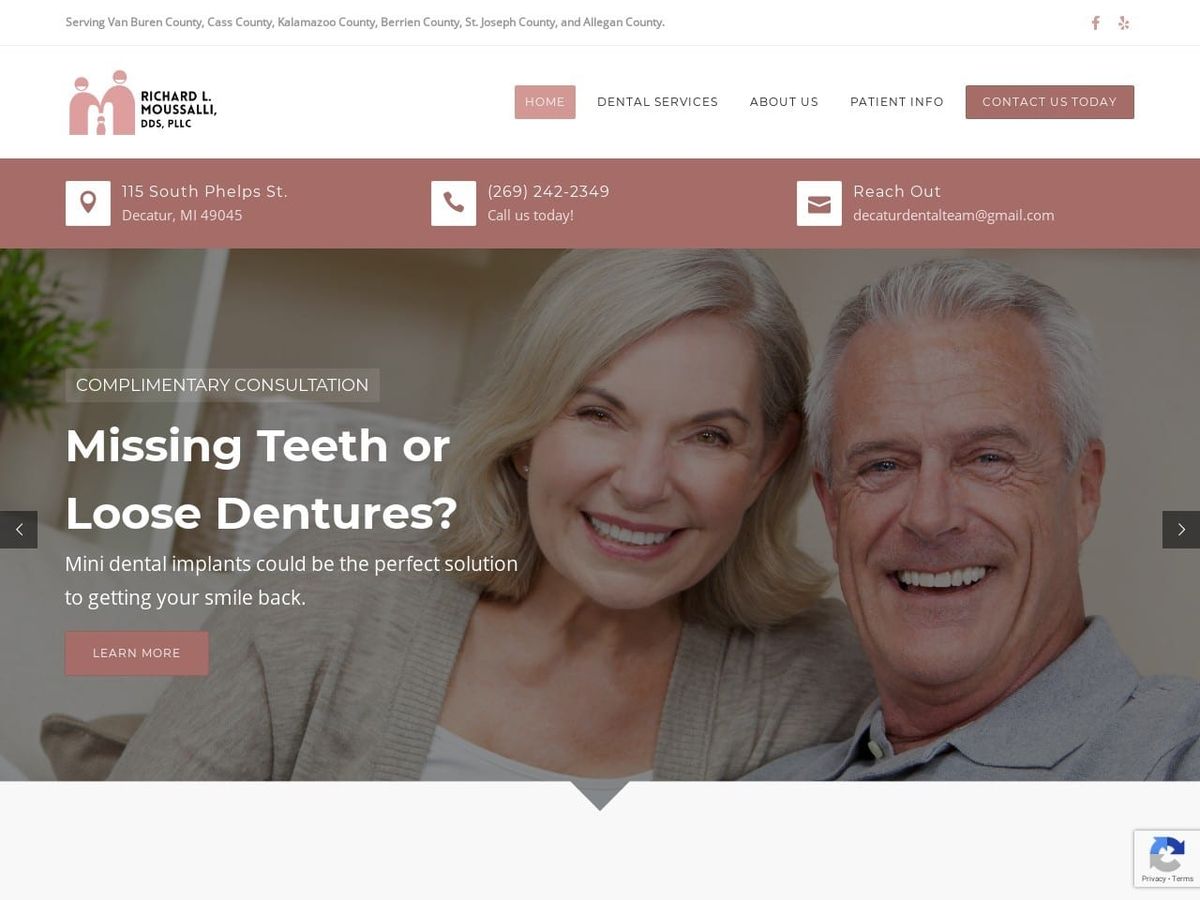 Richard Moussalli DDS PLLC Website Screenshot from decaturdentalteam.com