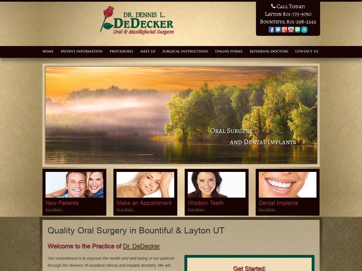 Dr. Dennis L. DeDecker Website Screenshot from dedeckeroms.com