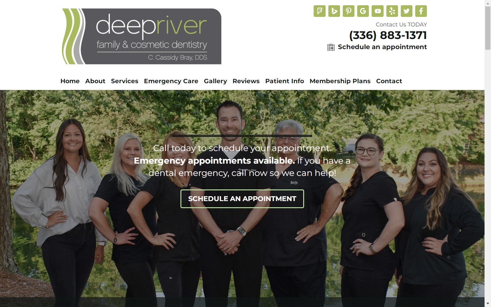 deepriverdentistry.com screenshot