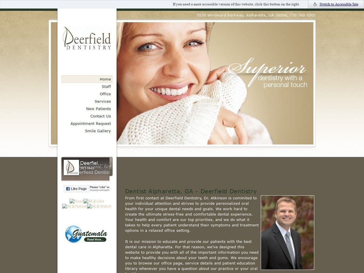 Alpharetta Dental Associates Website Screenshot from deerfield-dentistry.com