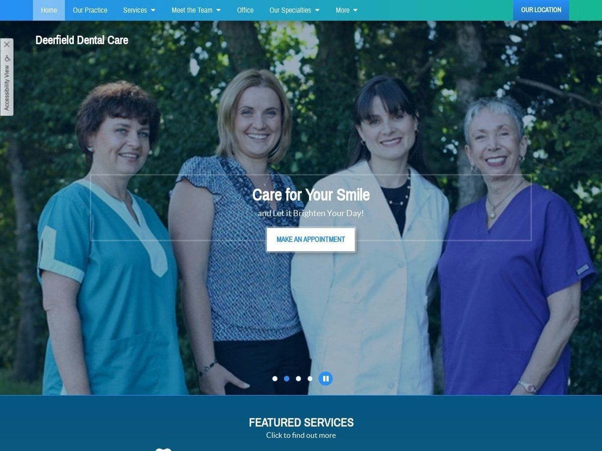 Deerfield Dental Care Website Screenshot from deerfielddentalcare.com