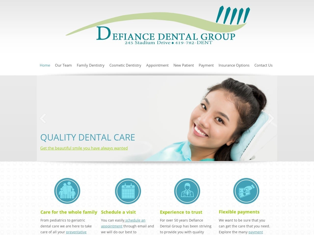 Walz J Michael Dds Website Screenshot from defiancedentalgroup.com