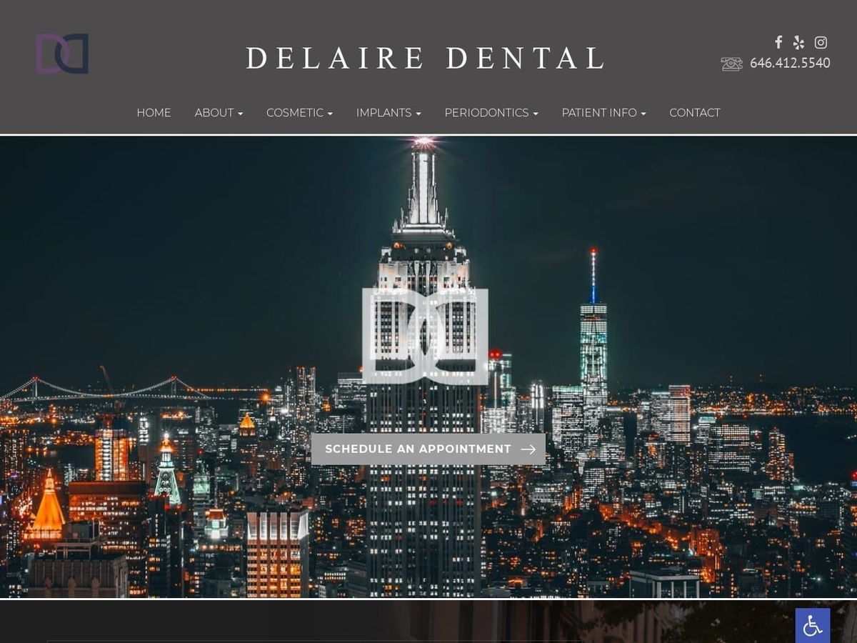 Delaire Dental Website Screenshot from delairedental.com