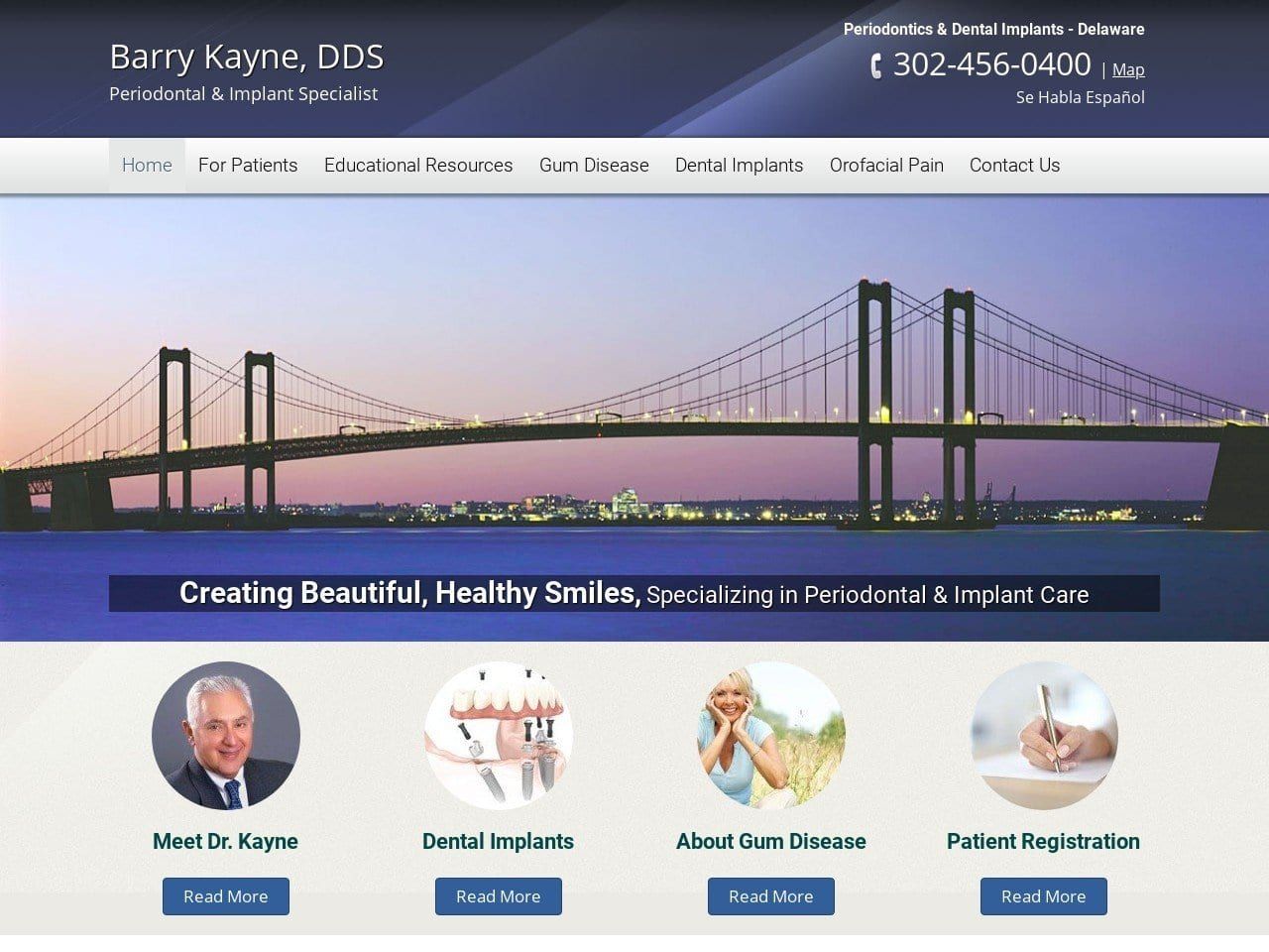 Barry S. Kayne DDS Website Screenshot from delawareperio.com