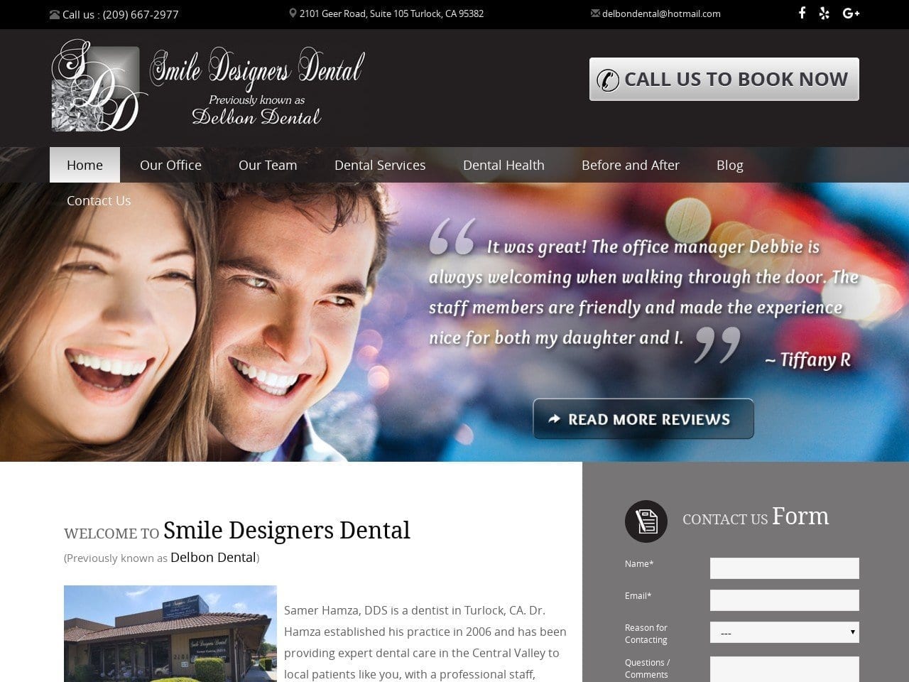 Delbon Dental Website Screenshot from delbondental.com