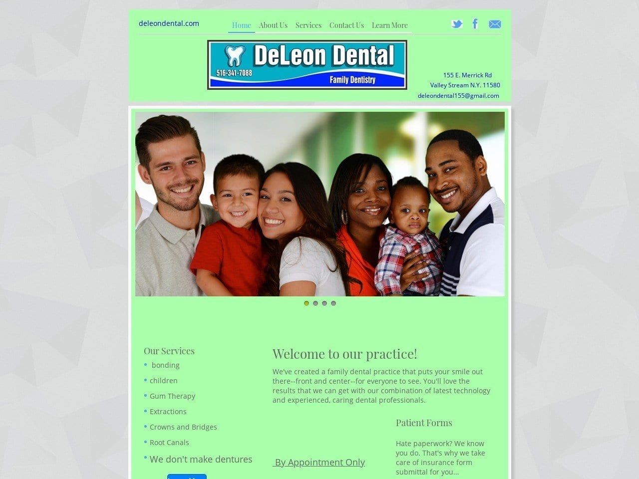 Deleon Dental Website Screenshot from deleondental.com