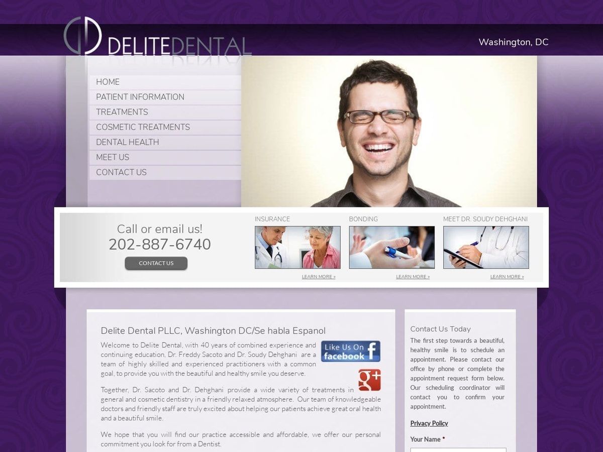 Sacoto Freddy DDS Website Screenshot from delitedental.com