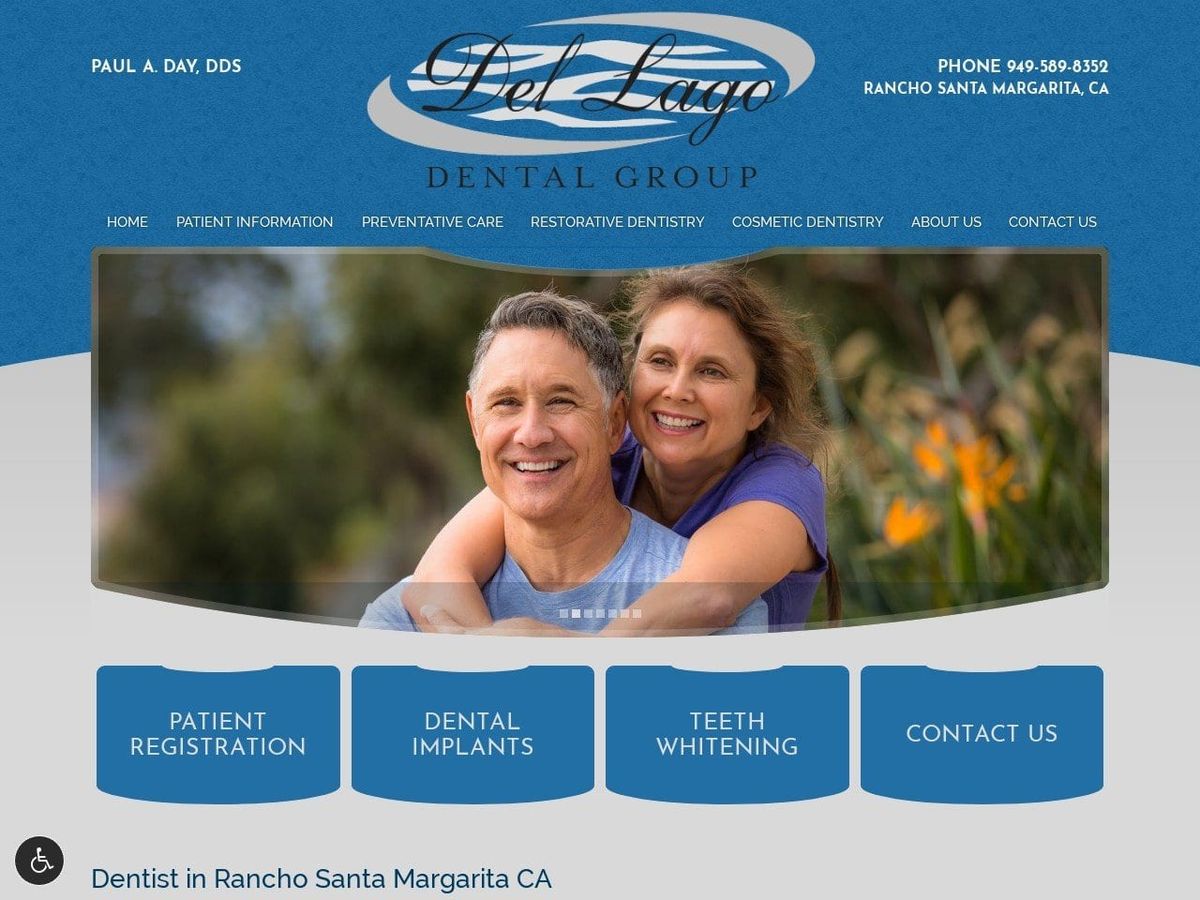 Del Lago Dental Group Website Screenshot from dellagodental.com