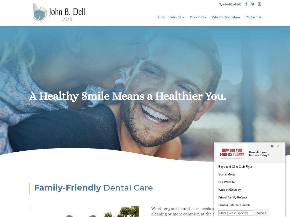 John B. Dell DDS Website Screenshot from delldent.com