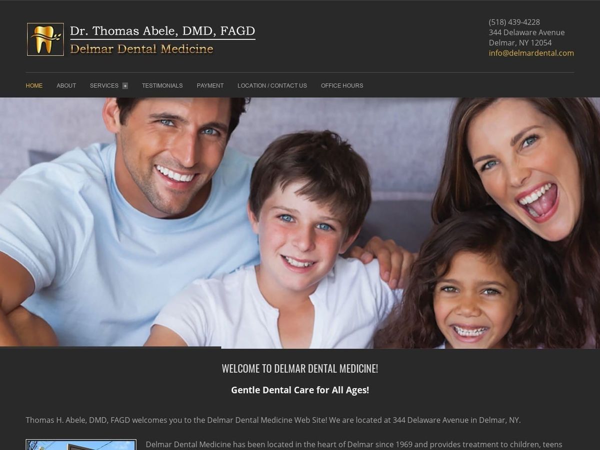 Delmar Dental Medicine Website Screenshot from delmardental.com