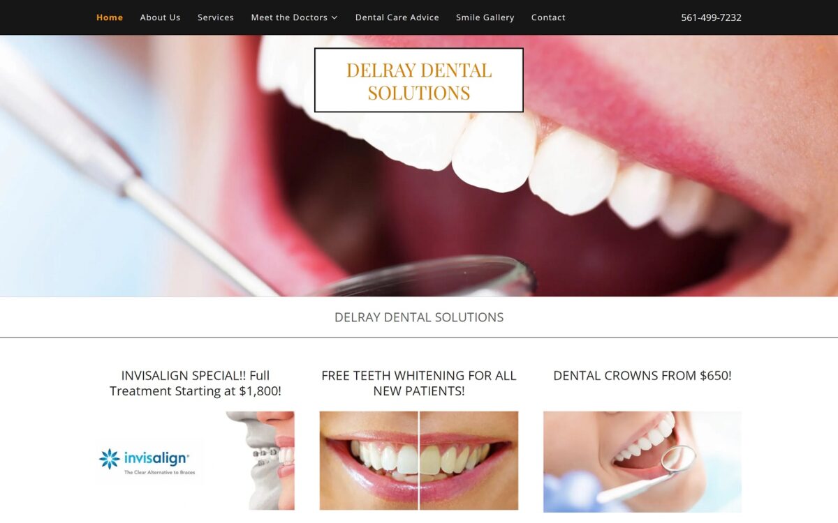 delraydentalsolutions.com screenshot