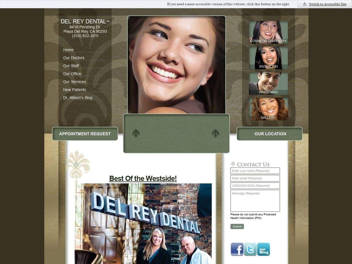 Delrey Dental Website Screenshot from delreydental.com