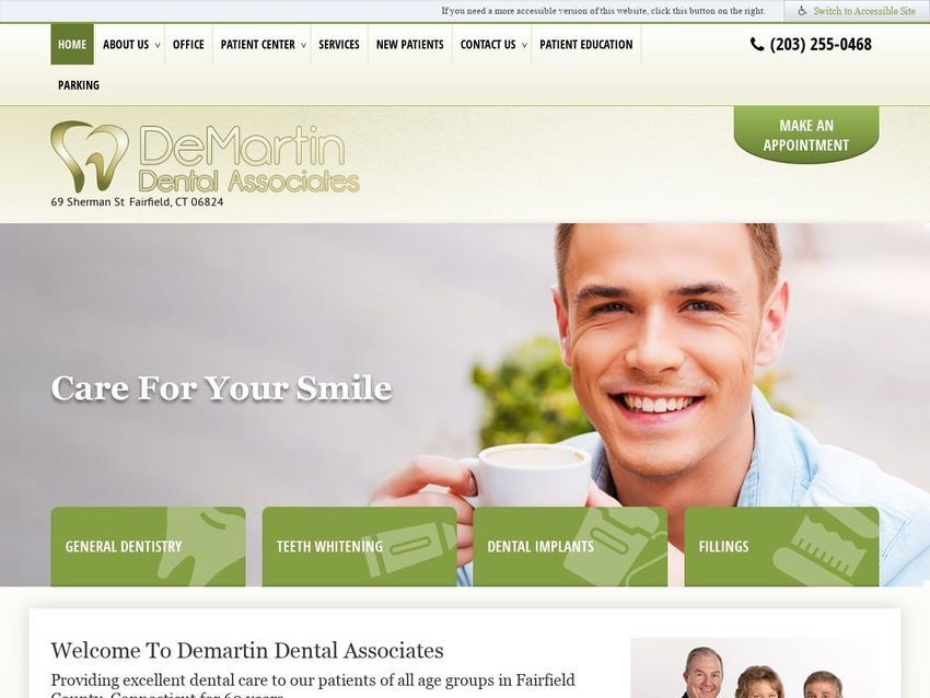 Demartin Dental Website Screenshot from demartindental.com