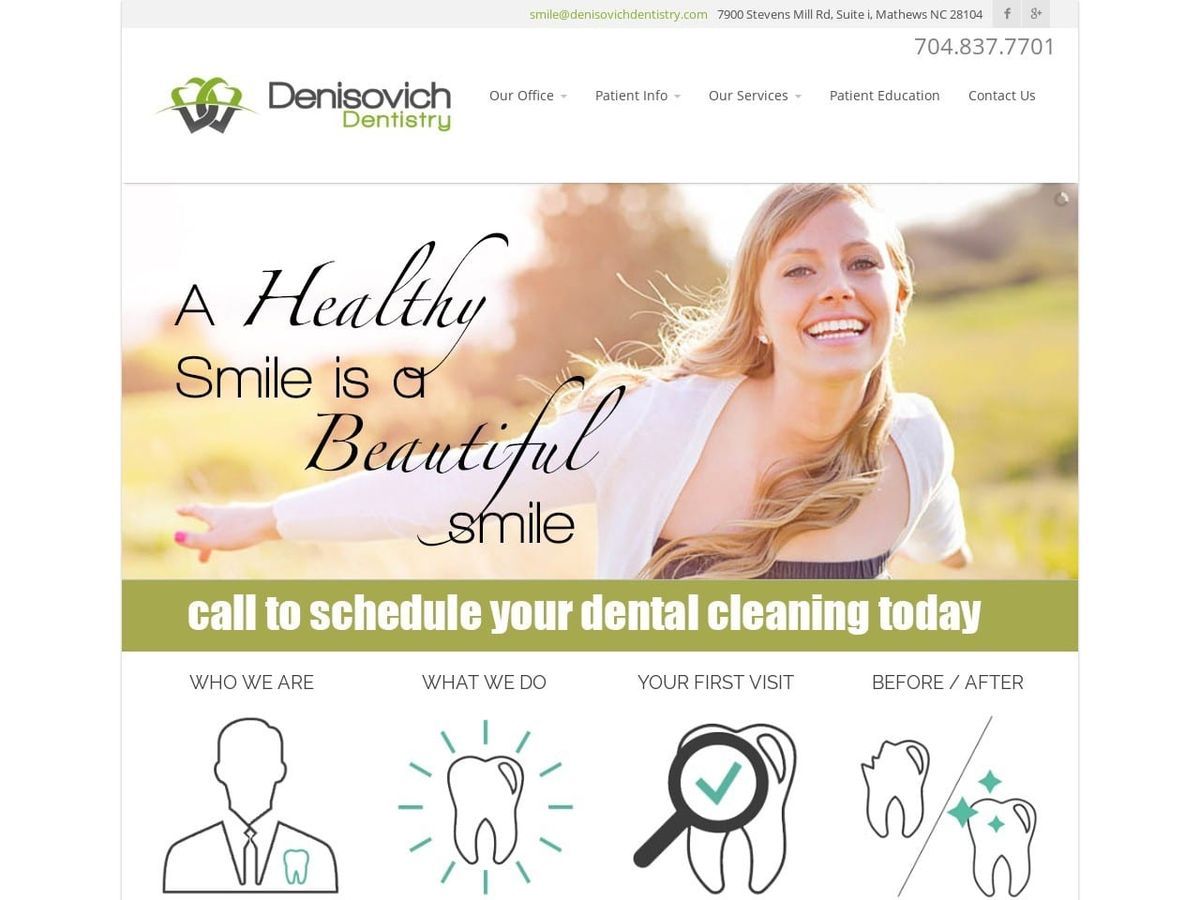 Denisovich Dentist Website Screenshot from denisovichdentistry.com