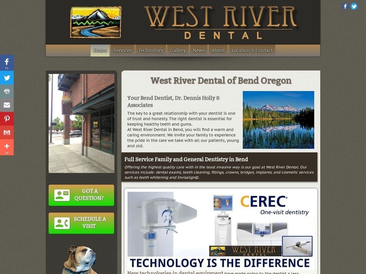 West River Dental Website Screenshot from dennishollydmd.com