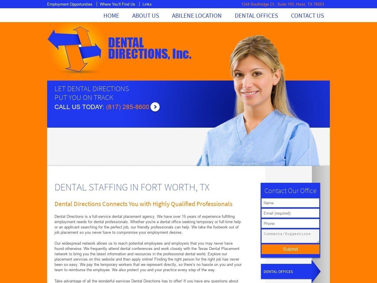 Dental Directions Inc. Website Screenshot from dental-directions.com