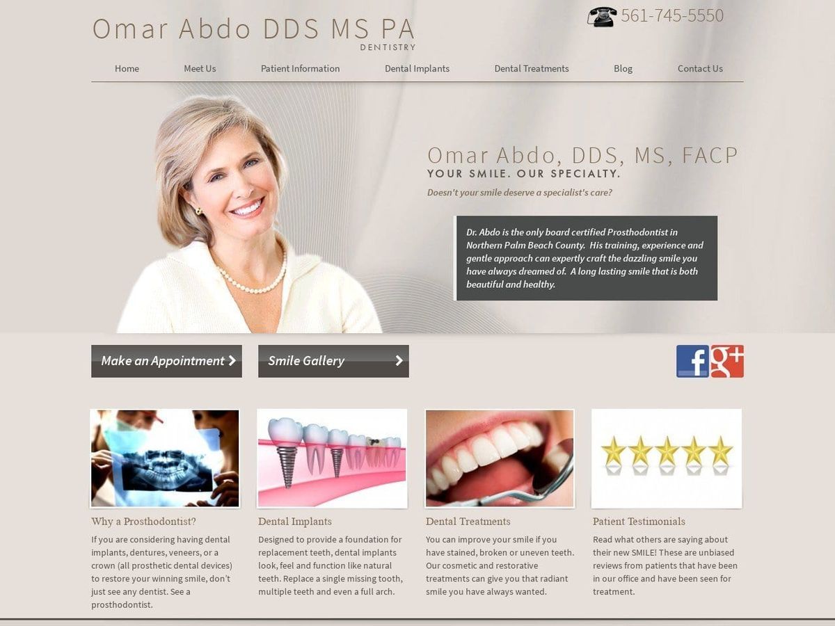 Omar Abdo DDS MS FACP Website Screenshot from dental-implants-online.com