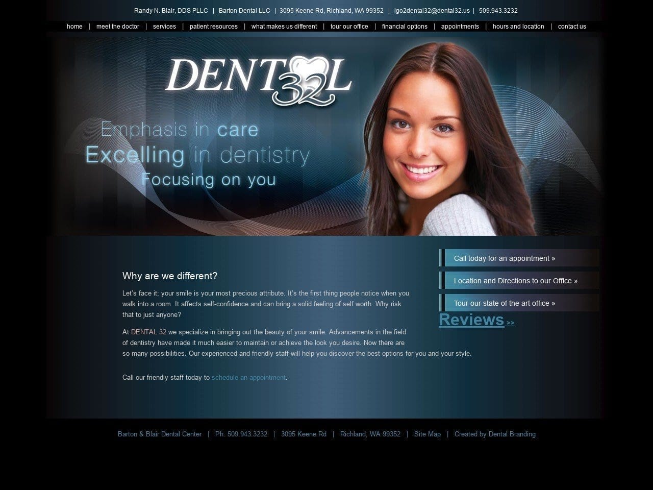 Randy N Blair DDS Website Screenshot from dental32.biz