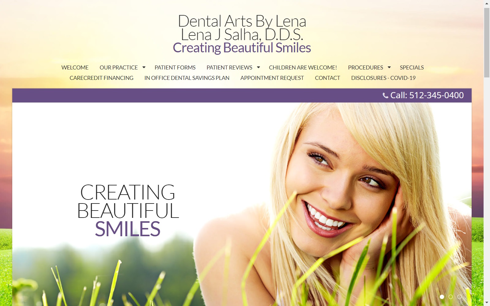 dentalartsbylena.com screenshot