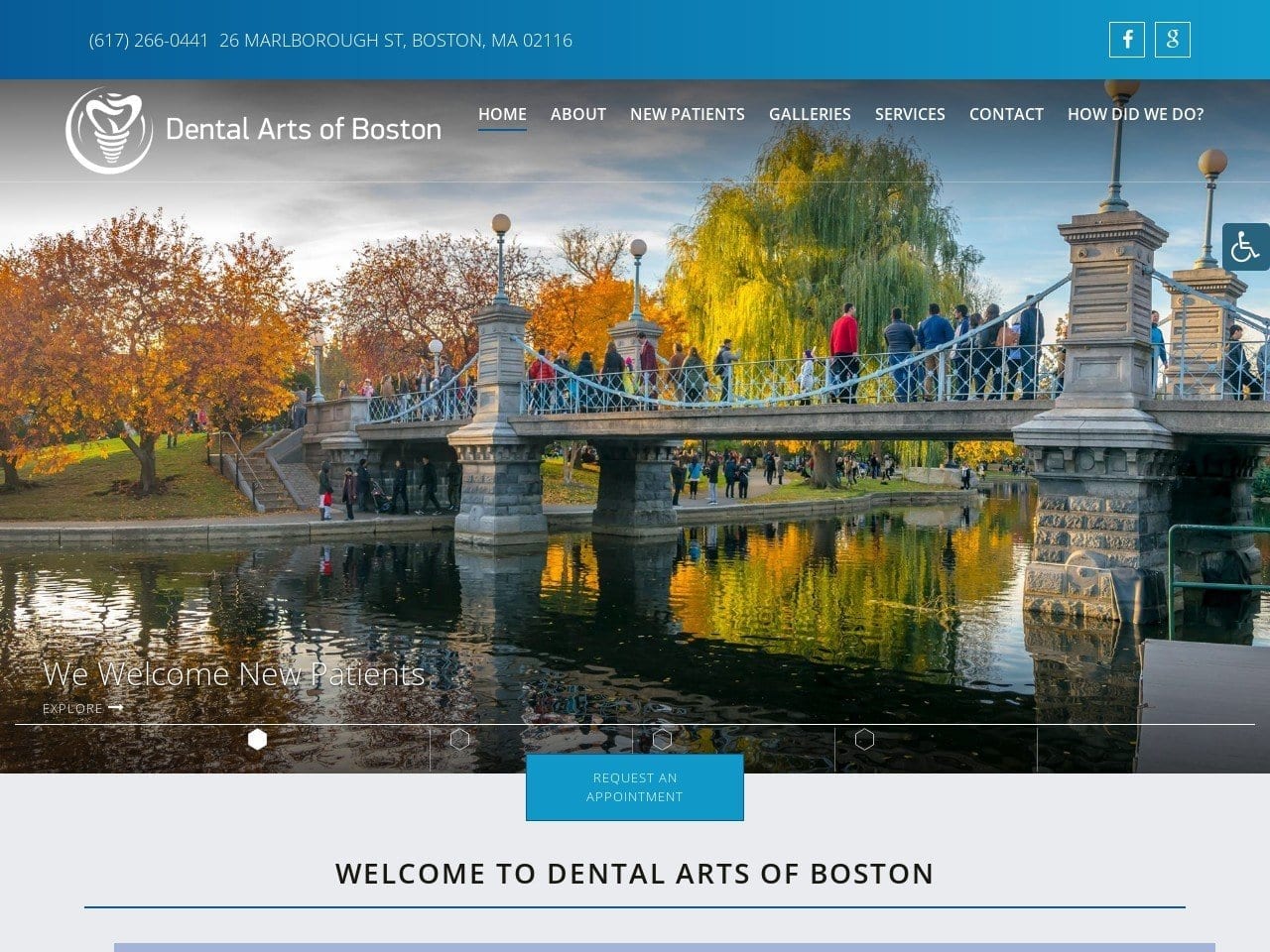 Dental Arts of Boston Website Screenshot from dentalartsofbostonma.com